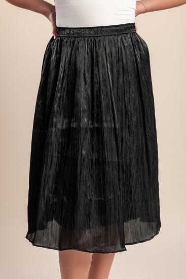 Plus size midi krilo, črno