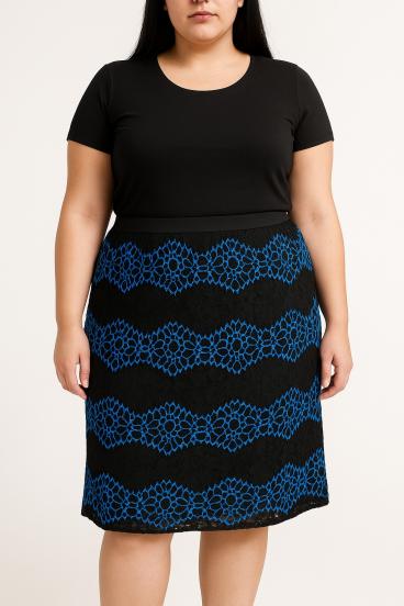 Plus size midi krilo, črno