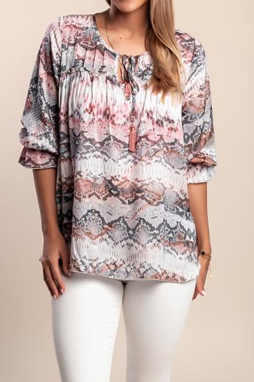 Bluza s potiskom, siva