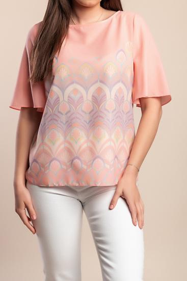 Bluza s kratkimi rokavi, roza