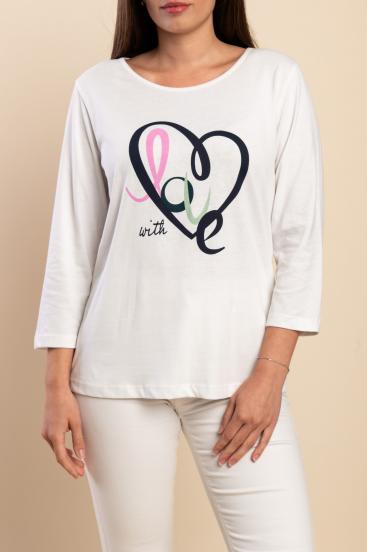 Plus size majica, bela