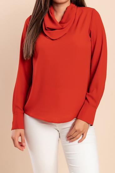 Elegantna bluza, opečnata