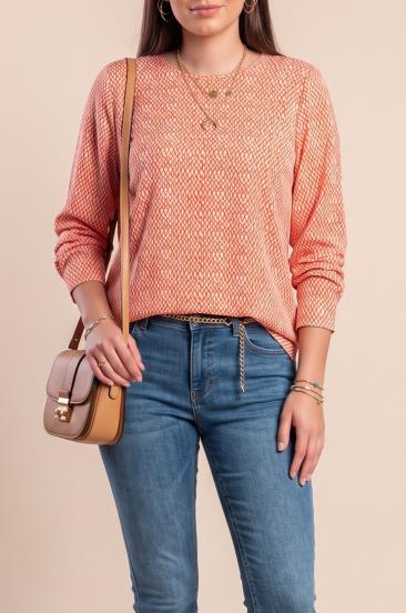 Plus size bluza s potiskom, rdeča