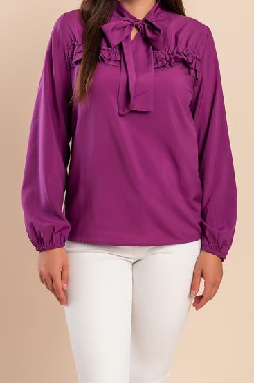 Plus size bluza z volančki, vijola