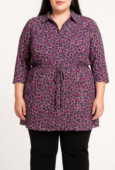 Plus size bluza s potiskom, vijola