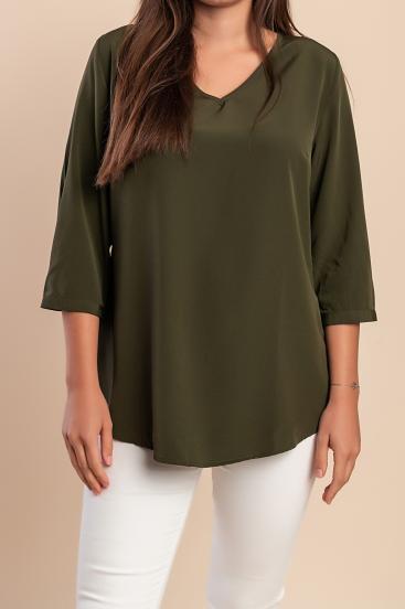 Bluza s 3/4 rokavi, olivna