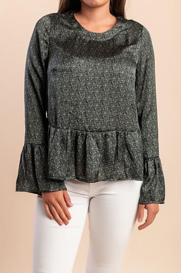 Bluza s potiskom, zelena
