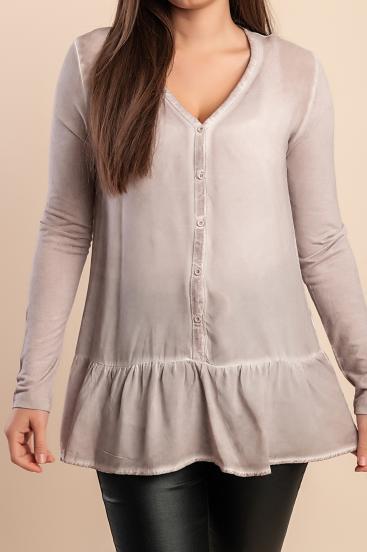 Bluza z gumbi, siva