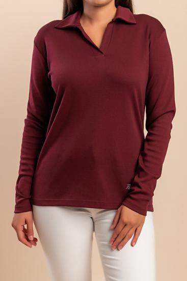 Majica z dolgimi rokavi, bordo