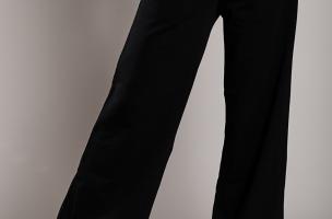 Športne bombažne hlače širokega kroja Sarema, črne
