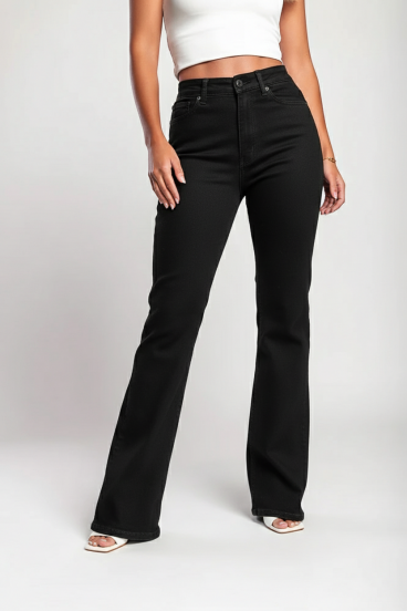 "Luxe jeans" Super raztegljive kavbojke na zvon z visokim pasom