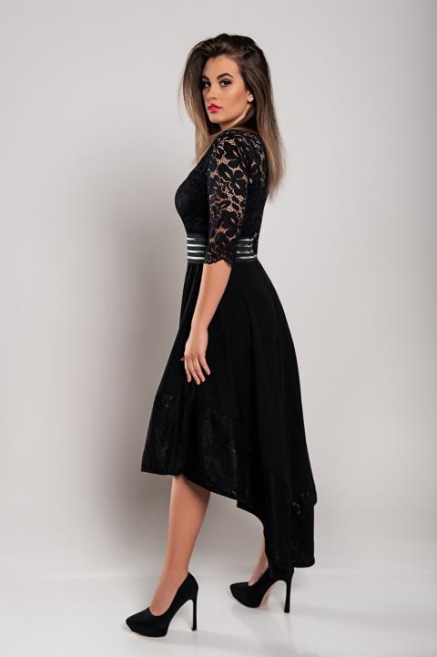 Elegantna obleka s čipko Bianca, črna