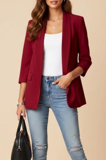 Blazer s 3/4 rokavi, bordo