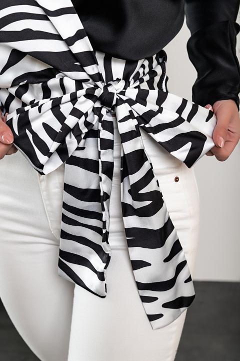 Elegantna bluza s potiskom Roveretta, črno-bela