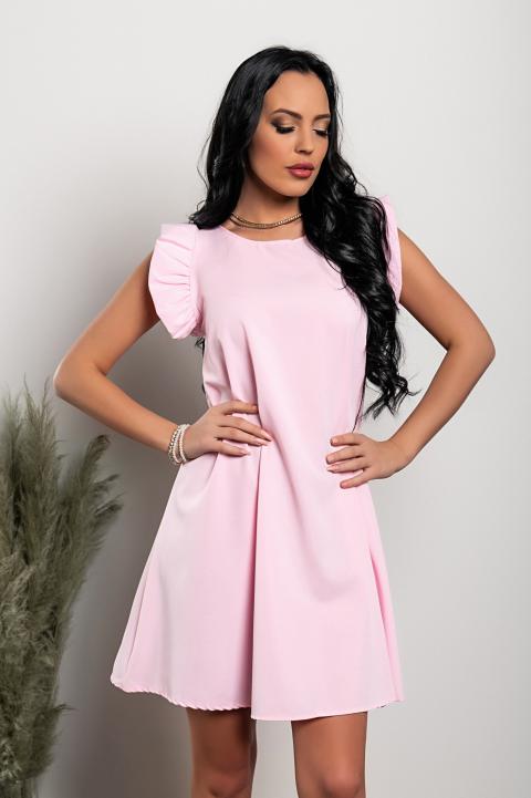 Ohlapna mini obleka brez rokavov Ciudad, roza