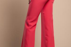 Elegantne dolge hlače z ravnimi hlačnicami, koralna
