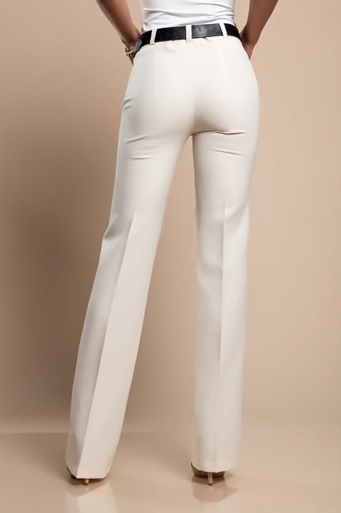 Elegantne dolge hlače z ravnimi hlačnicami, bež