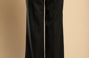 Elegantne dolge hlače z ohlapnimi hlačnicami, črne