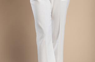 Elegantne lanene hlače, bele
