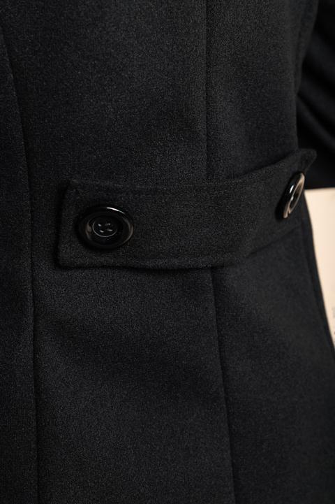 Eleganten plašč z gumbi, črn