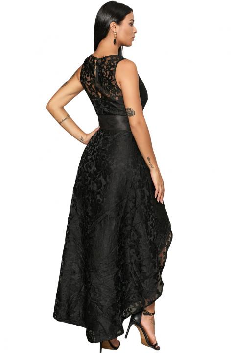 Elegantna mini obleka brez rokavov s čudovito čipko Suzan, črna