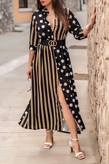 ELEGANTNA MAXI OBLEKA MORI S POTISKOM